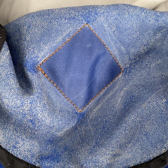 Vintage The North Face Blue Brown Backpack Suede Bottom Panel Retro Design - Picture 15 of 15